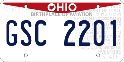 OH license plate GSC2201