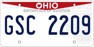 OH license plate GSC2209