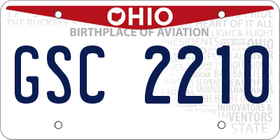 OH license plate GSC2210