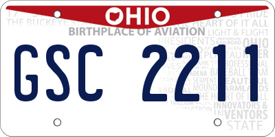 OH license plate GSC2211