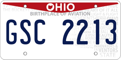 OH license plate GSC2213