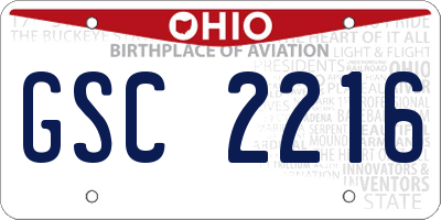 OH license plate GSC2216