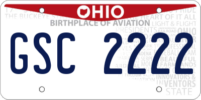 OH license plate GSC2222
