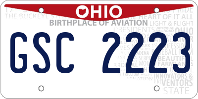 OH license plate GSC2223