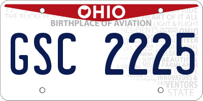 OH license plate GSC2225