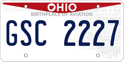 OH license plate GSC2227