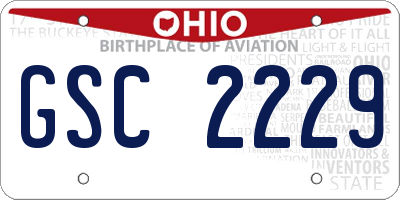 OH license plate GSC2229