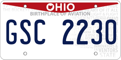 OH license plate GSC2230