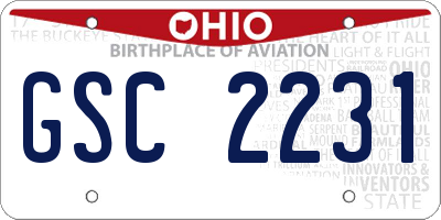 OH license plate GSC2231