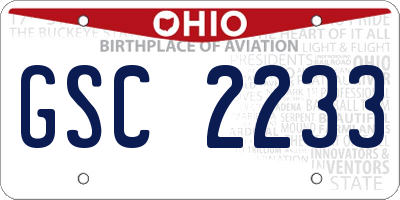 OH license plate GSC2233