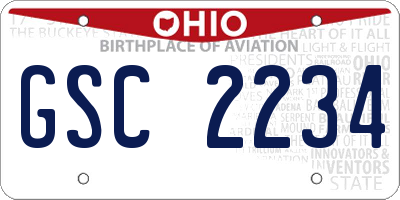 OH license plate GSC2234