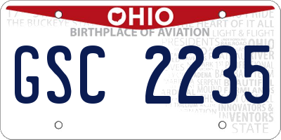 OH license plate GSC2235
