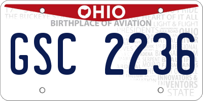 OH license plate GSC2236