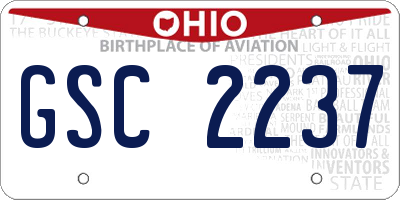 OH license plate GSC2237