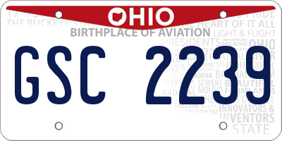 OH license plate GSC2239