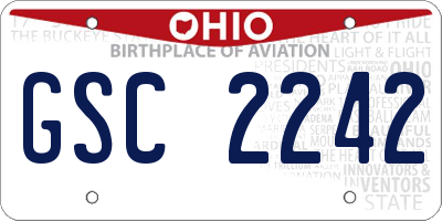 OH license plate GSC2242