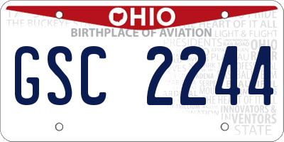 OH license plate GSC2244