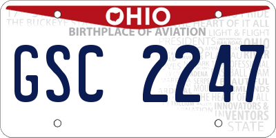 OH license plate GSC2247