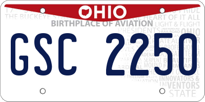 OH license plate GSC2250