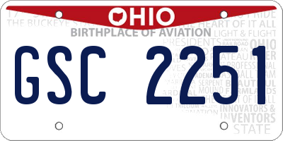 OH license plate GSC2251