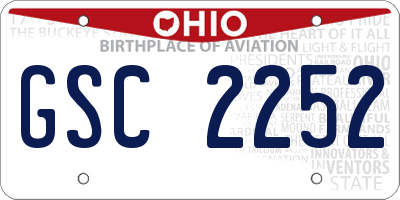 OH license plate GSC2252