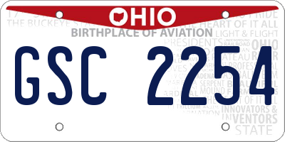 OH license plate GSC2254