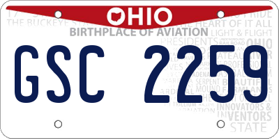 OH license plate GSC2259