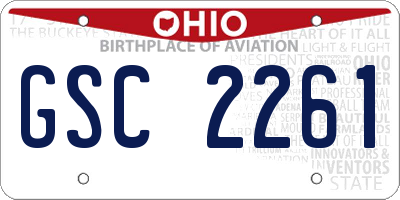 OH license plate GSC2261