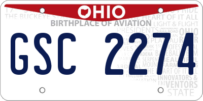 OH license plate GSC2274