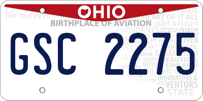 OH license plate GSC2275
