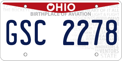 OH license plate GSC2278