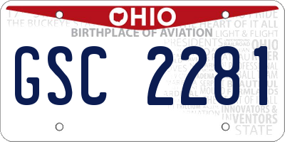 OH license plate GSC2281