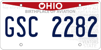 OH license plate GSC2282