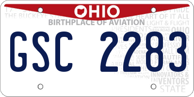 OH license plate GSC2283