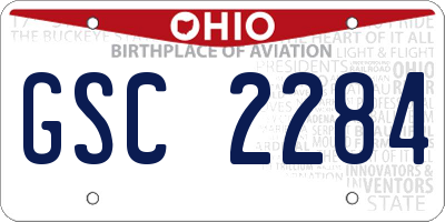 OH license plate GSC2284