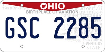 OH license plate GSC2285