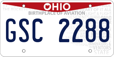 OH license plate GSC2288