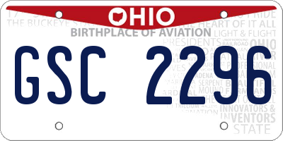 OH license plate GSC2296