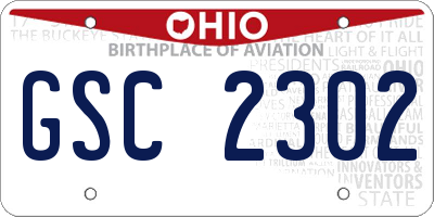 OH license plate GSC2302