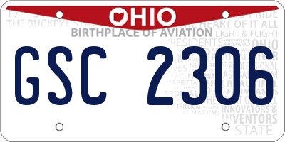 OH license plate GSC2306