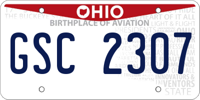 OH license plate GSC2307