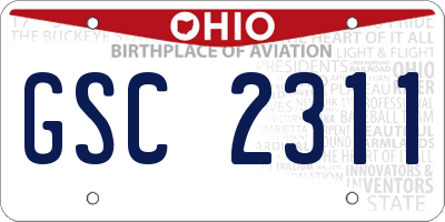 OH license plate GSC2311