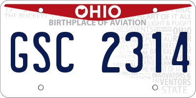 OH license plate GSC2314