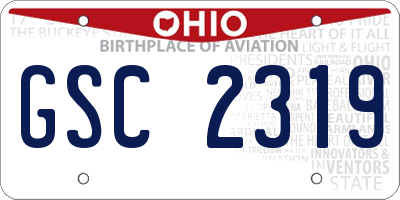 OH license plate GSC2319