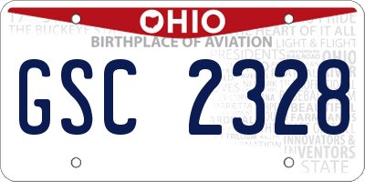 OH license plate GSC2328