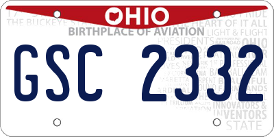 OH license plate GSC2332