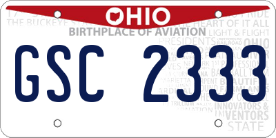 OH license plate GSC2333