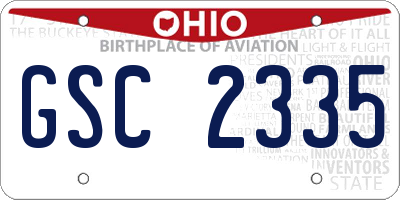 OH license plate GSC2335