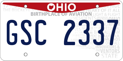 OH license plate GSC2337