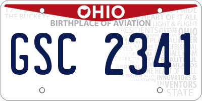 OH license plate GSC2341